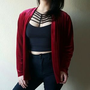 Blood Red Velvet Kimono | Duster